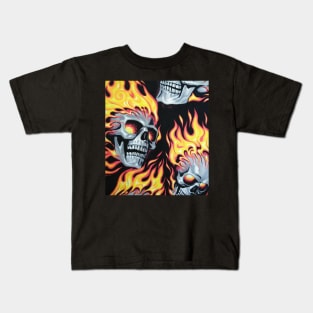 Flaming Skull Kids T-Shirt